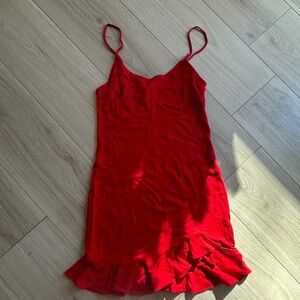 Forever 21 Red Ruffle Mini Dress